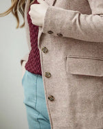 Francis Relaxed Blazer in Blush Herringbone Kristina Collinswomen's clothing made in the USA