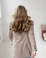 Francis Relaxed Blazer in Blush Herringbone Kristina Collinswomen's clothing made in the USA