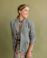 Emilia Fitted Blazer in Charcoal Kristina Collinswomen's clothing made in the USA