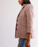 Francis Relaxed Blazer in Blush Herringbone Kristina Collinswomen's clothing made in the USA