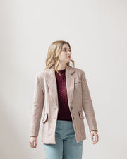 Francis Relaxed Blazer in Blush Herringbone