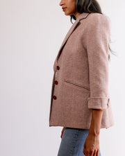 Francis Relaxed Blazer in Blush Herringbone